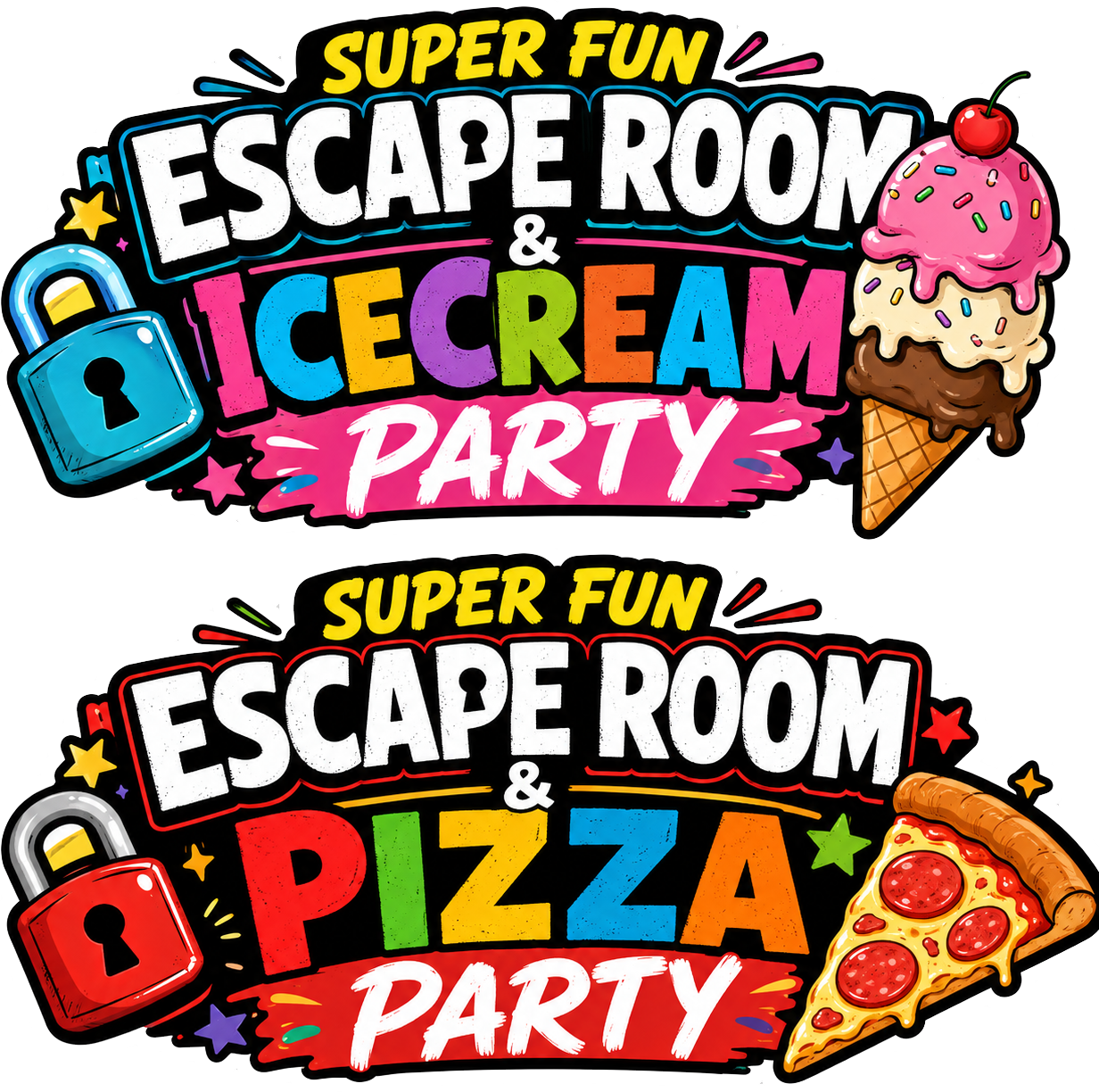 Escape room ice cream and pizza party